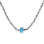 [Clover Jewelry]1.0カラット ユニーク ペアカット テニスネックレス