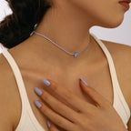 [Clover Jewelry]1.0カラット ユニーク ペアカット テニスネックレス