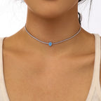 [Clover Jewelry]1.0カラット ユニーク ペアカット テニスネックレス