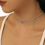 [Clover Jewelry]1.0カラット ユニーク ペアカット テニスネックレス