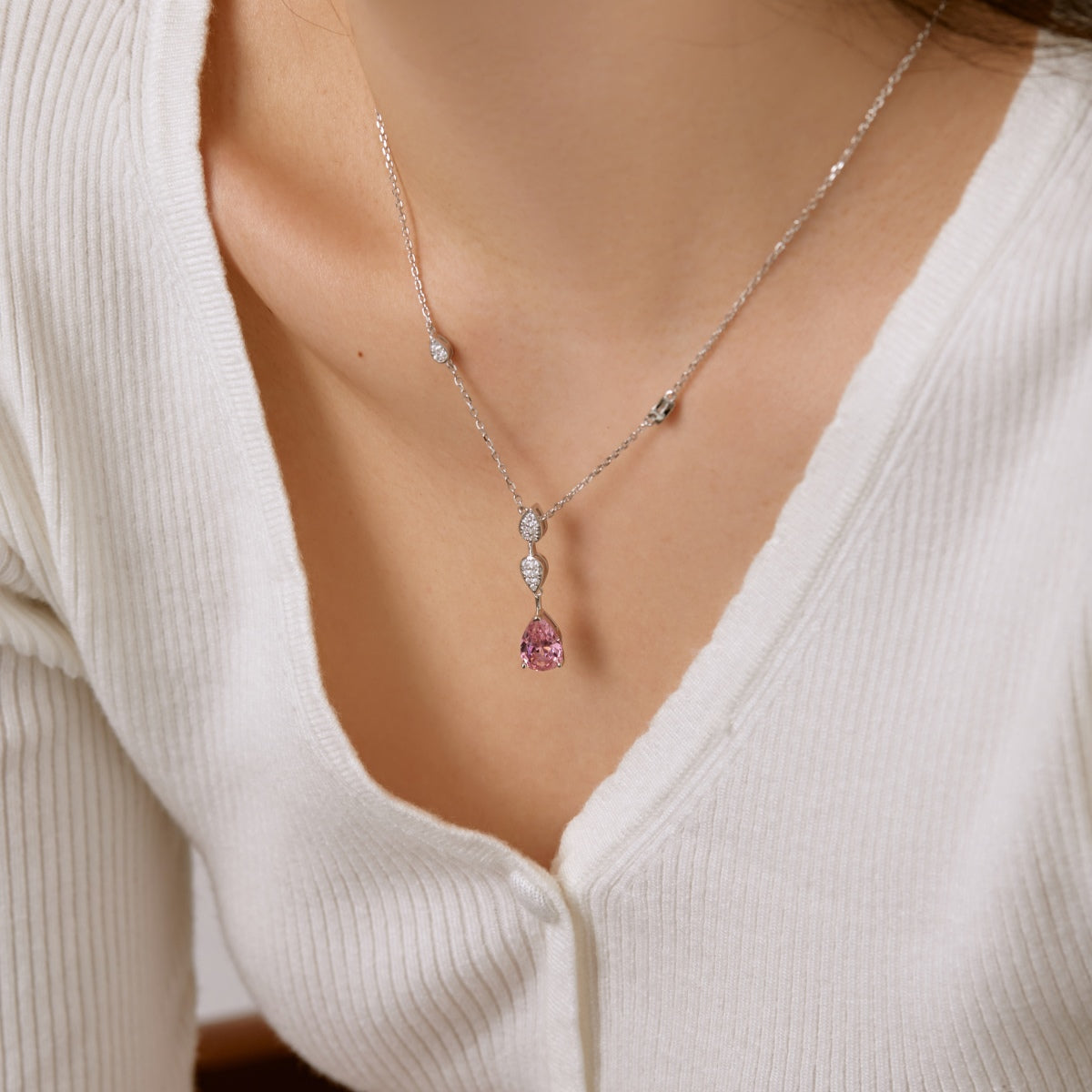 [Clover Jewelry]煌めくペアカットネックレス