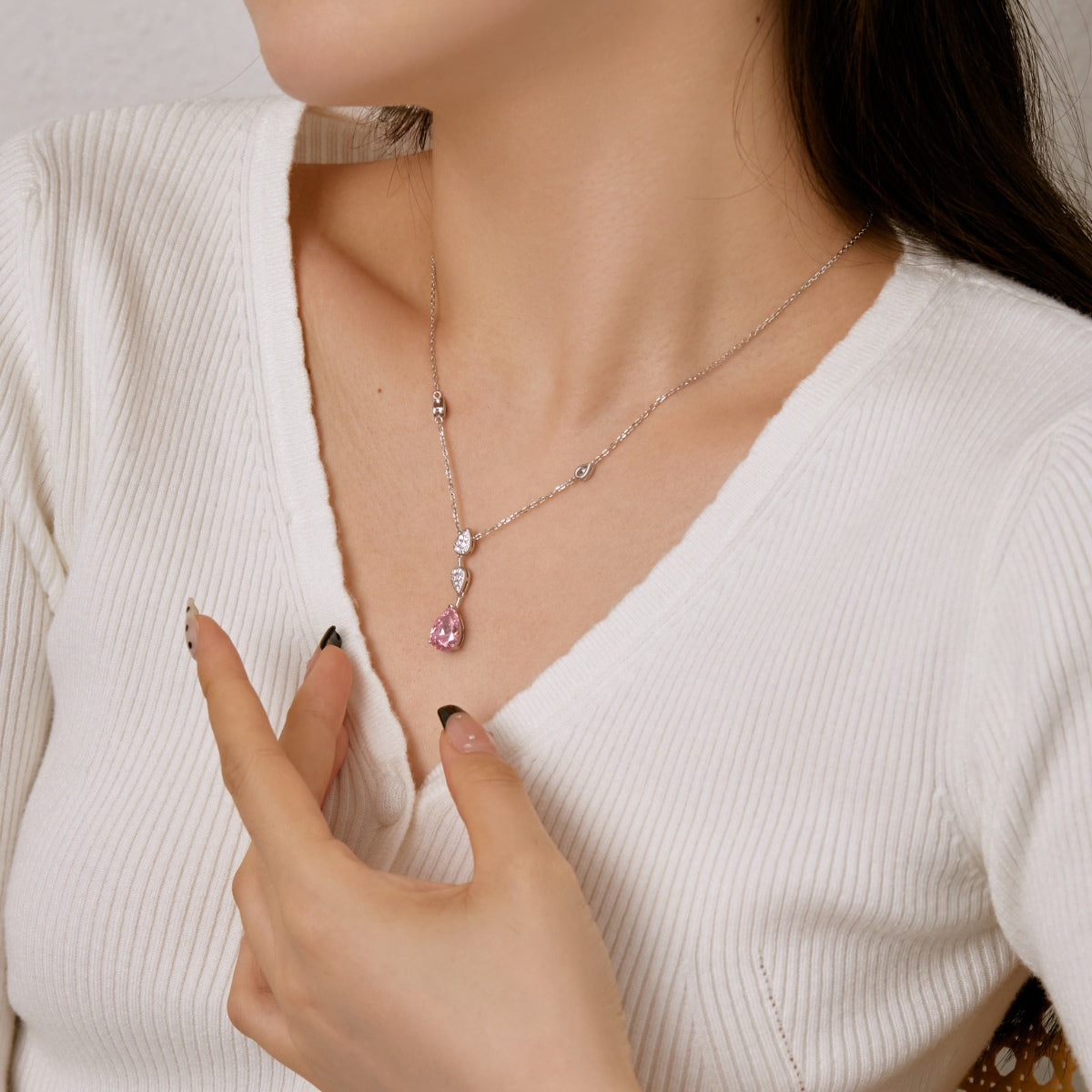 [Clover Jewelry]煌めくペアカットネックレス