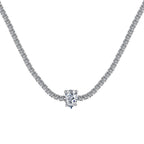 [Clover Jewelry]1.0カラット ユニーク ペアカット テニスネックレス