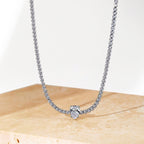 [Clover Jewelry]1.0カラット ユニーク ペアカット テニスネックレス