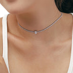 [Clover Jewelry]1.0カラット ユニーク ペアカット テニスネックレス