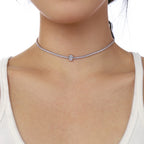 [Clover Jewelry]1.0カラット ユニーク ペアカット テニスネックレス