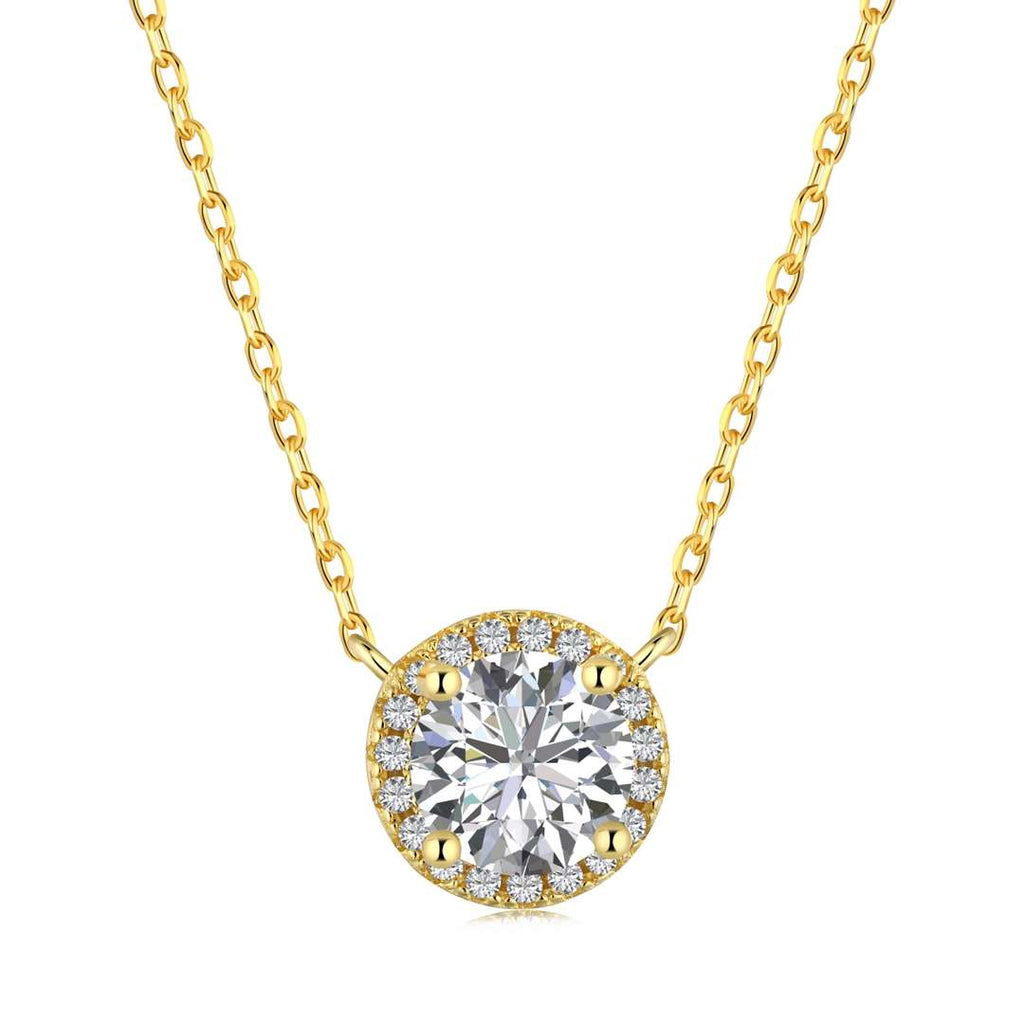 [Clover Jewelry]Luxuriöse Halskette mit Rundschliff