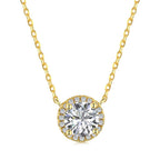 [Clover Jewelry]Luxuriöse Halskette mit Rundschliff