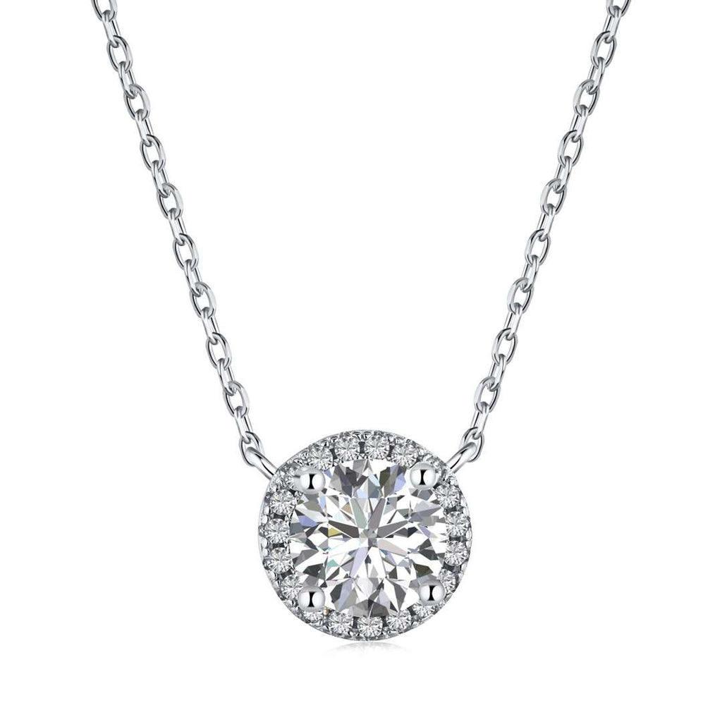 [Clover Jewelry]Luxuriöse Halskette mit Rundschliff
