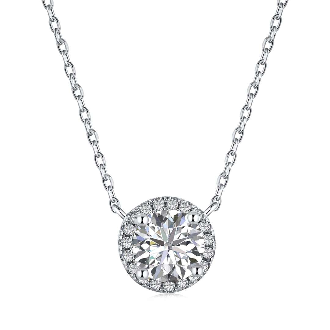 [Clover Jewelry]Luxuriöse Halskette mit Rundschliff