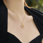 Kleeblatt-Schmuck]Vierblättriges Kleeblatt Hohles Design Exquisite Halskette