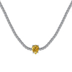 [Clover Jewelry]1.0カラット ユニーク ペアカット テニスネックレス