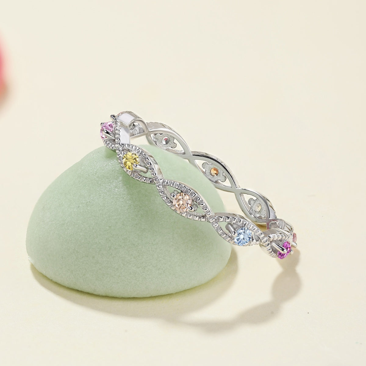 [Clover Jewelry]エレガント エネルギッシュ ラウンドカット デイリーリング