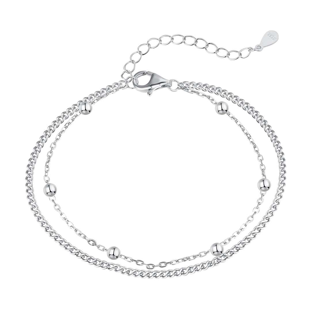 [Clover Jewelry]Zartes Perlenarmband mit doppelter Schicht