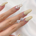 [Clover Jewelry]Modische glänzende Ohrstecker mit rundem Mittelstein