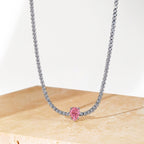 [Clover Jewelry]1.0カラット ユニーク ペアカット テニスネックレス