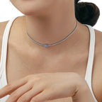 [Clover Jewelry]1.0カラット 輝くオーバルカットネックレス
