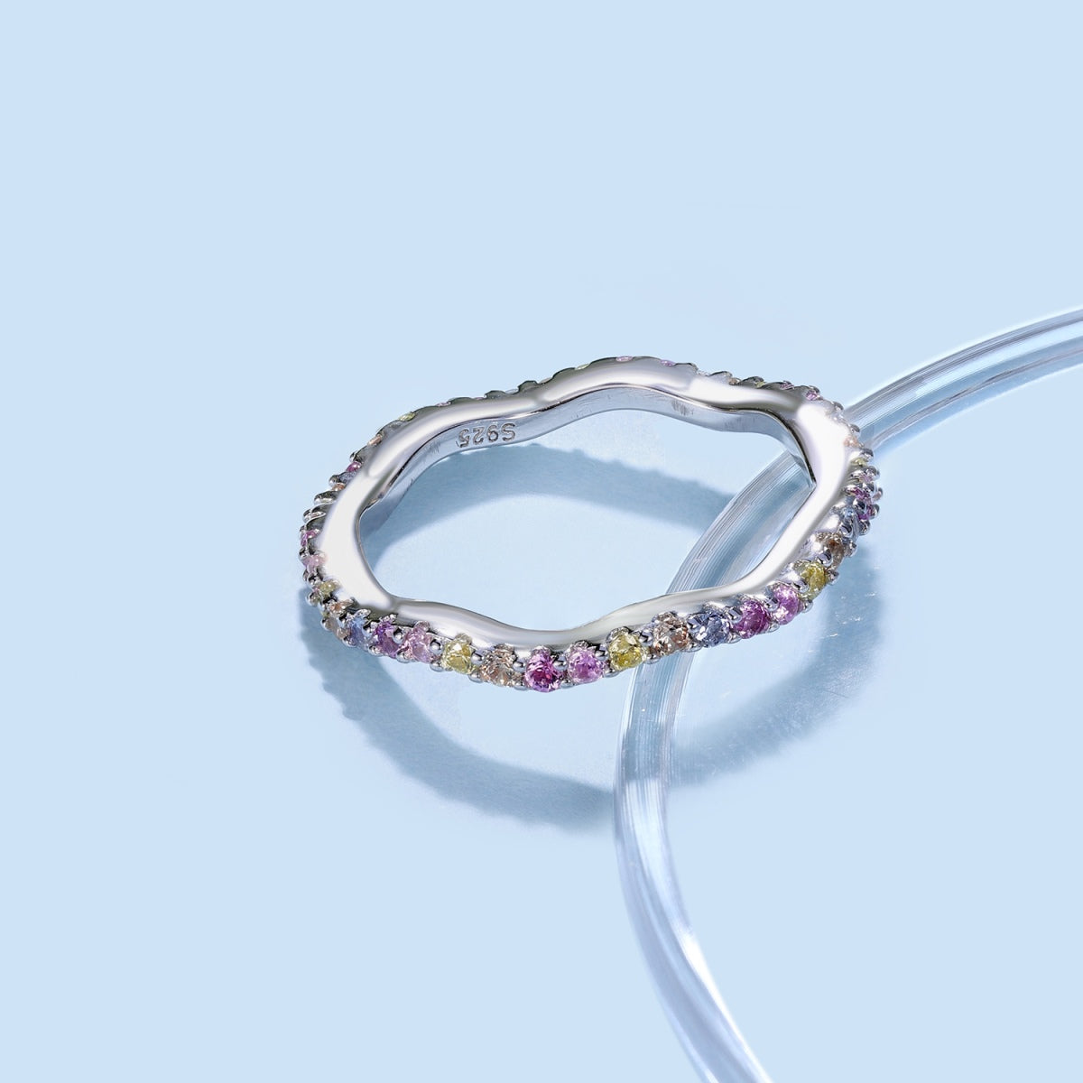 [Clover Jewelry]カラフルなラウンドカットのパーティリング