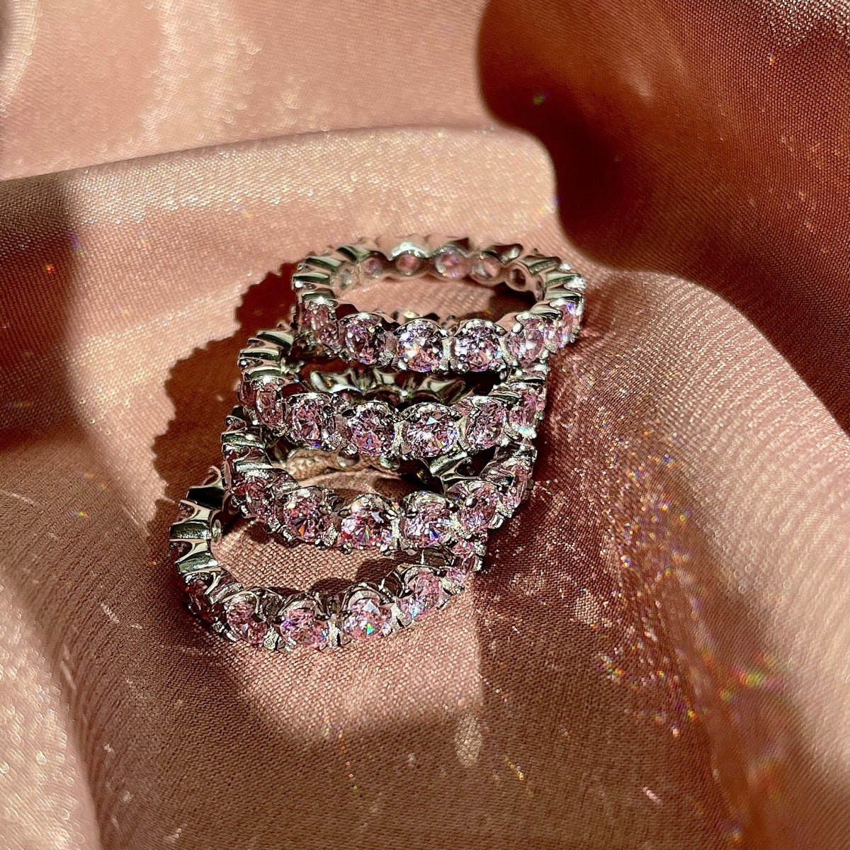 [Clover Jewelry]エタニティ ラウンドカット テニスリング