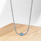 [Clover Jewelry]1.0カラット 輝くオーバルカットネックレス