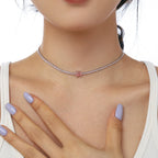 [Clover Jewelry]1.0カラット 輝くオーバルカットネックレス