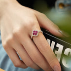[Clover Jewelry]Vierblättriger Kleeblatt-Blumen-Design-Ring