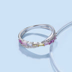 [Clover Jewelry]エネルギッシュなエレガントなラディアントカットパーティリング