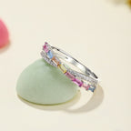 [Clover Jewelry]エネルギッシュなエレガントなラディアントカットパーティリング