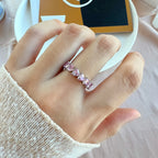 [Clover Jewelry]0.25カラット ラディアントロマンス ハートカット ラバーリング