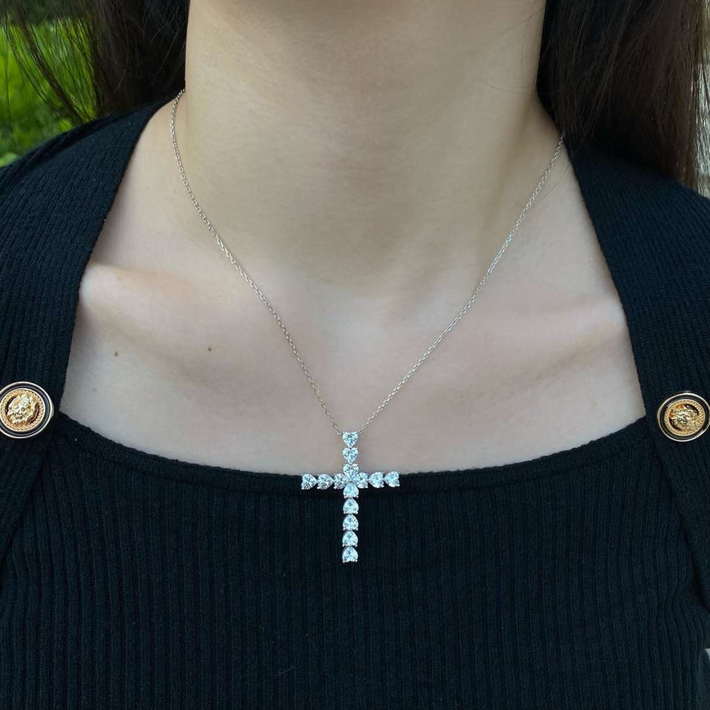 [Clover Jewelry]Funkelnde Kreuzkette