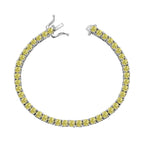 [Clover Jewelry]Ornates funkelndes rundgeschliffenes Tennisarmband