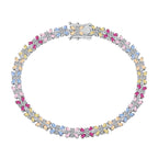 [Clover Jewelry]煌めくカラフルなエメラルドカットパーティーブレスレット