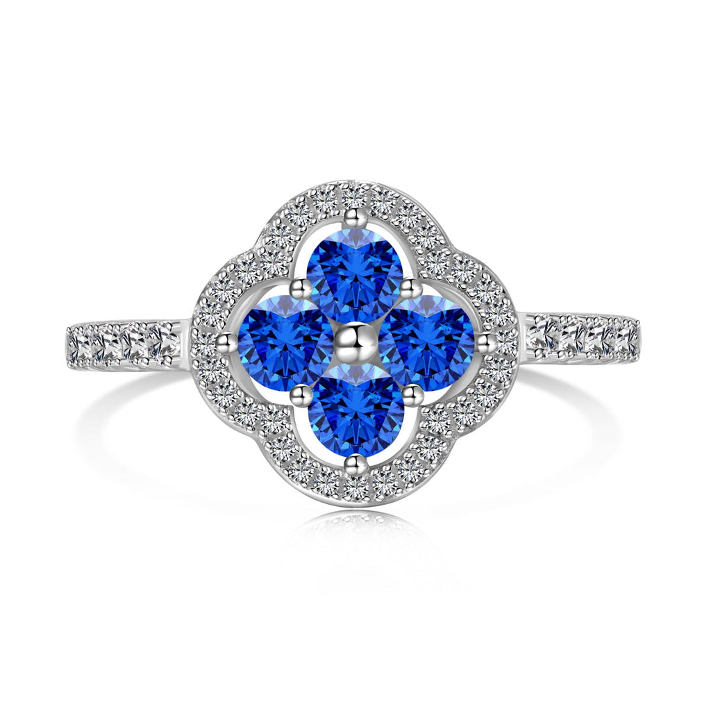 [Clover Jewelry]Vierblättriger Kleeblatt-Blumen-Design-Ring