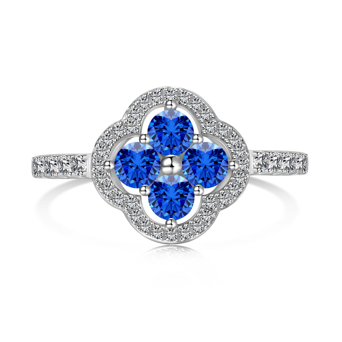 [Clover Jewelry]Vierblättriger Kleeblatt-Blumen-Design-Ring