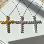[Clover Jewelry]Funkelnde Kreuzkette