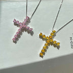 [Clover Jewelry]Funkelnde Kreuzkette