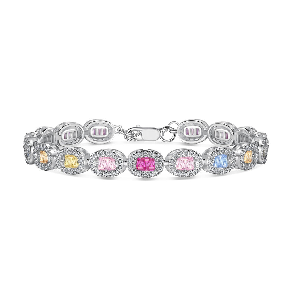[Clover Jewelry]精巧な装飾が施されたエメラルドカットデイリーブレスレット