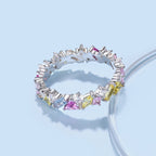 [Clover Jewelry]煌めく多色マルチカット デイリーリング