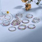 [Clover Jewelry]煌めく多色マルチカット デイリーリング