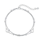 [Clover Jewelry]Zierliches doppellagiges Liebesherz-Armband