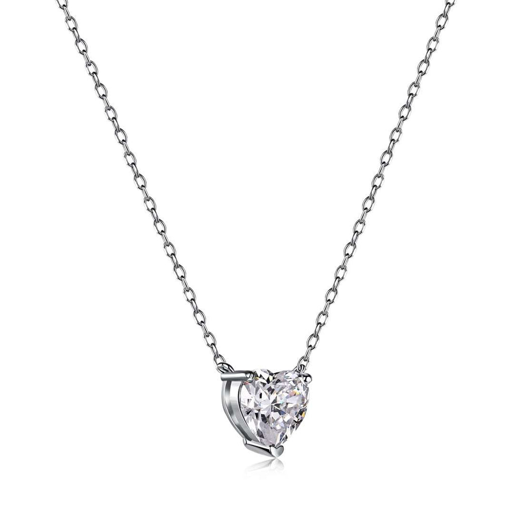 [Clover Jewelry]Herzform Hauptstein Anhänger Schlüsselbeinkette