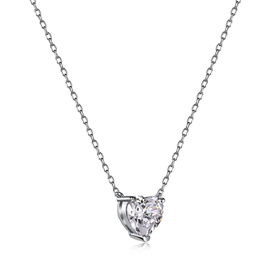 [Clover Jewelry]Herzform Hauptstein Anhänger Schlüsselbeinkette