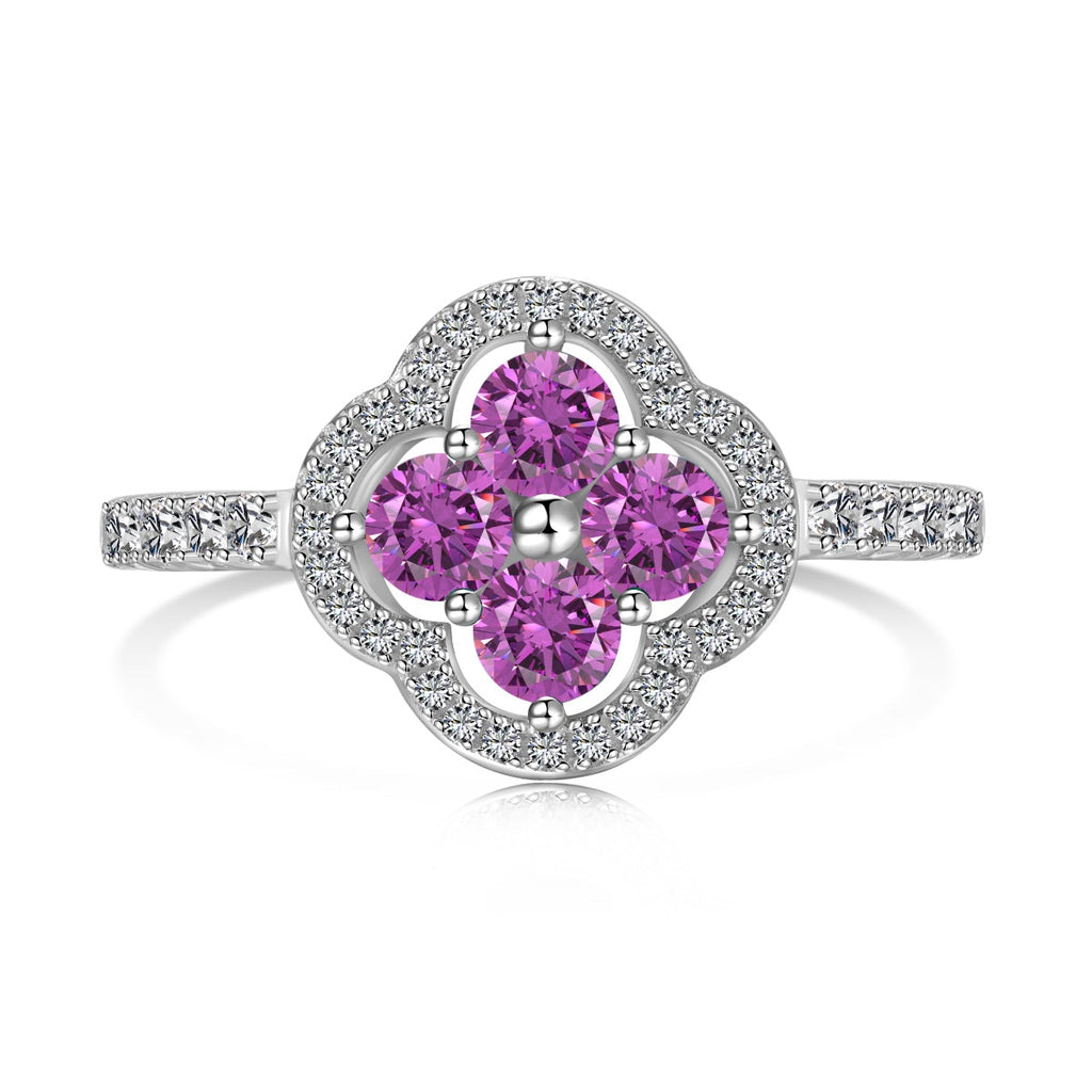 [Clover Jewelry]Vierblättriger Kleeblatt-Blumen-Design-Ring