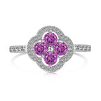 [Clover Jewelry]Vierblättriger Kleeblatt-Blumen-Design-Ring