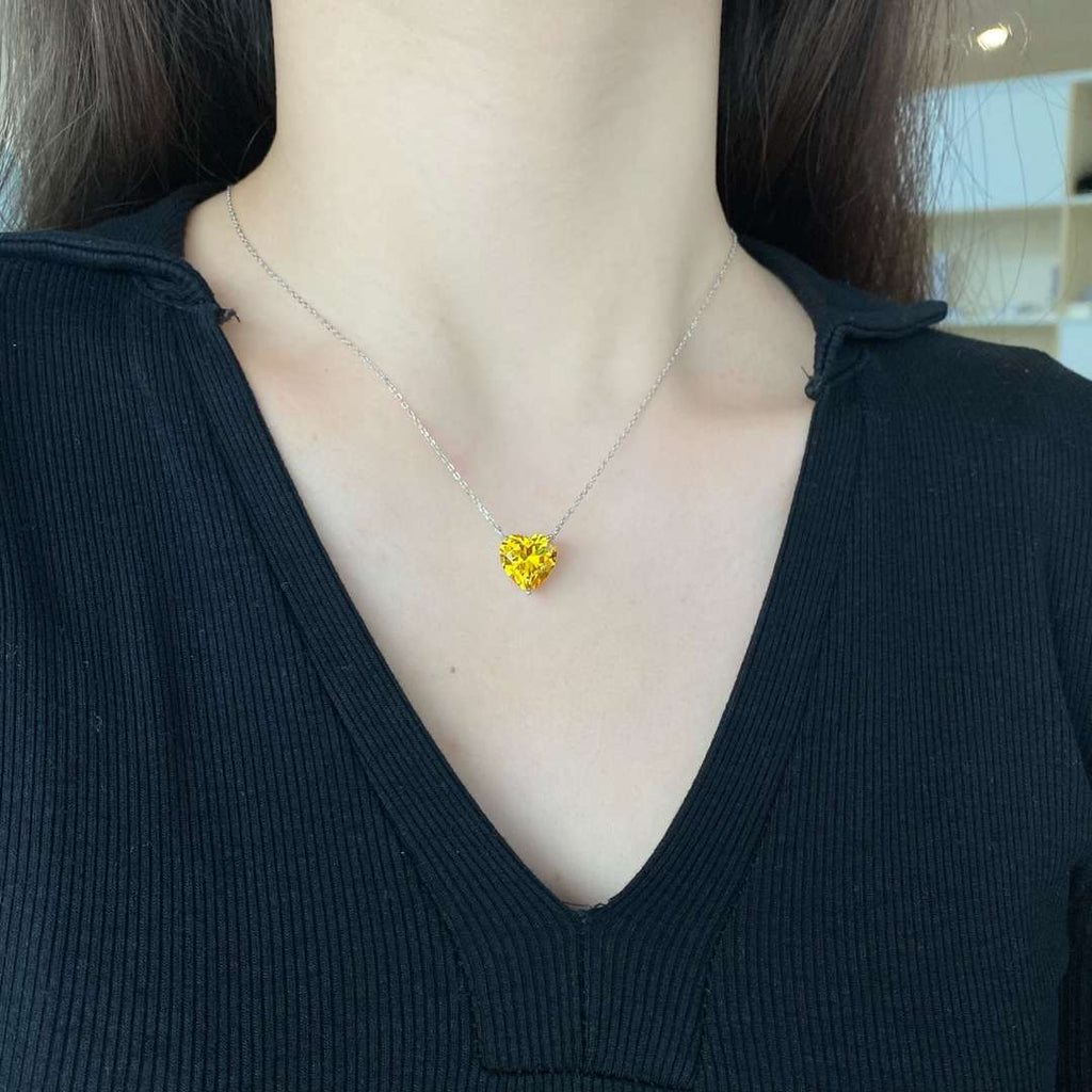 [Clover Jewelry]6.0カラット ラディアント ハートシェイプ ネックレス