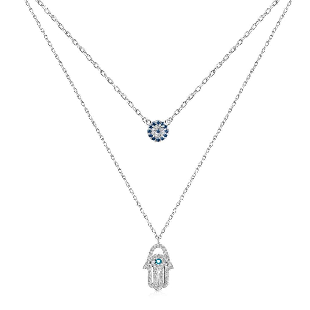 [Clover Jewelry] Dämonenauge Hamsa-Hand-Halskette