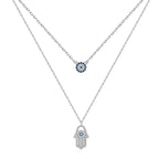 [Clover Jewelry] Dämonenauge Hamsa-Hand-Halskette