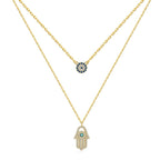 [Clover Jewelry] Dämonenauge Hamsa-Hand-Halskette