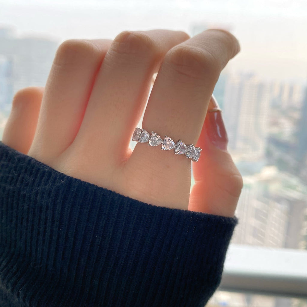 [Clover Jewelry]0.25カラット ラディアントロマンス ハートカット ラバーリング