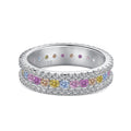 [Clover Jewelry]繊細なカラフルラウンドカットデイリーリング